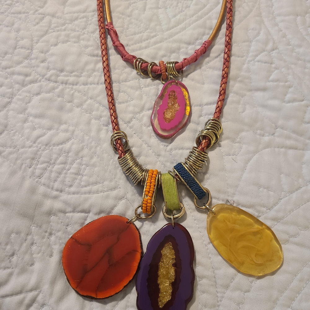 Chico's Multicolor Geode Necklace - image 1